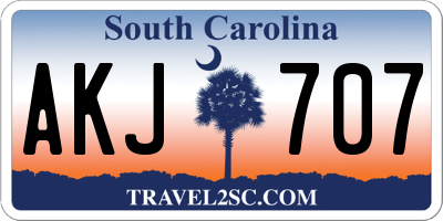 SC license plate AKJ707