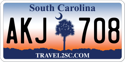 SC license plate AKJ708