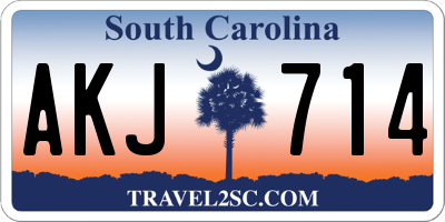 SC license plate AKJ714