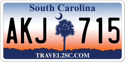 SC license plate AKJ715