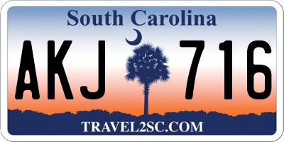 SC license plate AKJ716