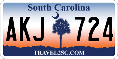 SC license plate AKJ724
