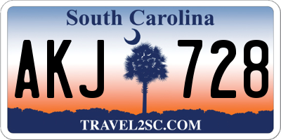 SC license plate AKJ728