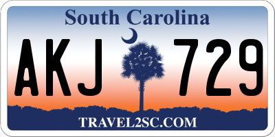 SC license plate AKJ729