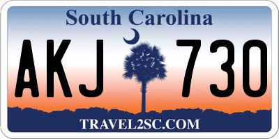 SC license plate AKJ730