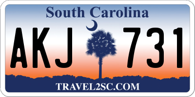 SC license plate AKJ731