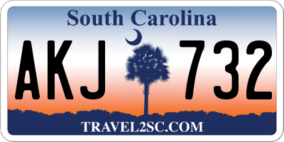 SC license plate AKJ732