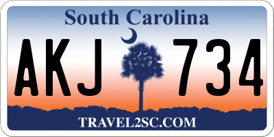 SC license plate AKJ734