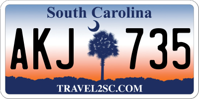 SC license plate AKJ735
