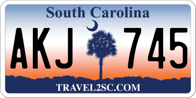 SC license plate AKJ745