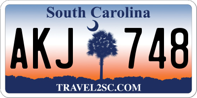 SC license plate AKJ748