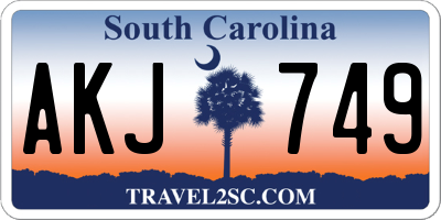 SC license plate AKJ749