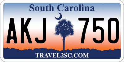 SC license plate AKJ750