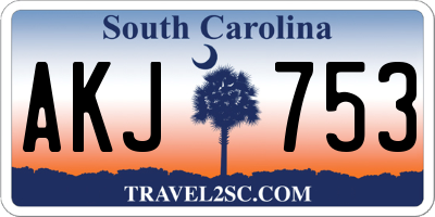 SC license plate AKJ753