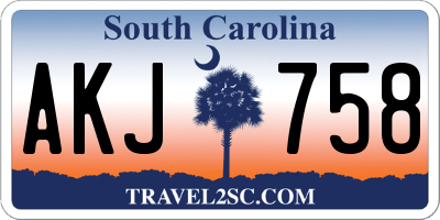 SC license plate AKJ758