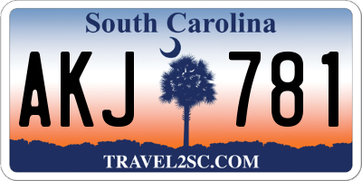 SC license plate AKJ781