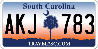 SC license plate AKJ783