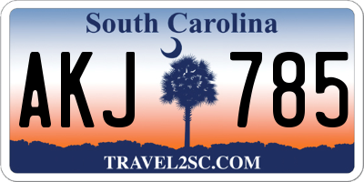 SC license plate AKJ785