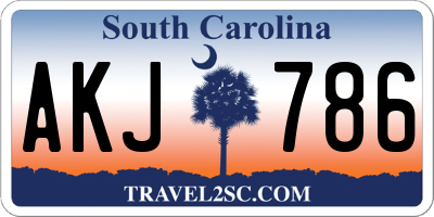 SC license plate AKJ786