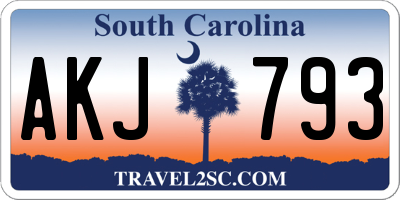 SC license plate AKJ793