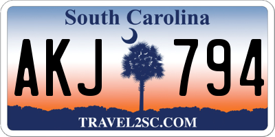 SC license plate AKJ794
