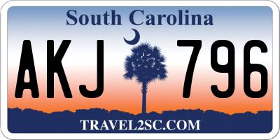 SC license plate AKJ796