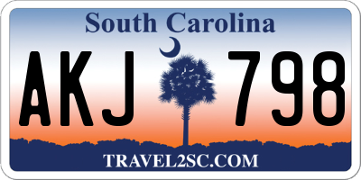 SC license plate AKJ798