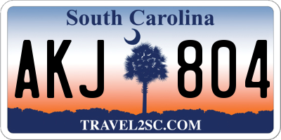 SC license plate AKJ804