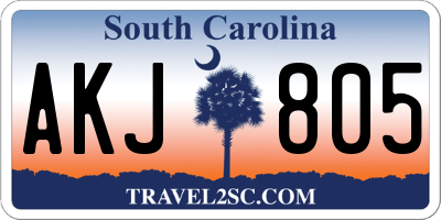 SC license plate AKJ805