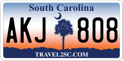 SC license plate AKJ808