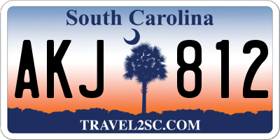 SC license plate AKJ812