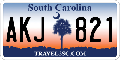 SC license plate AKJ821