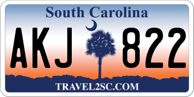 SC license plate AKJ822