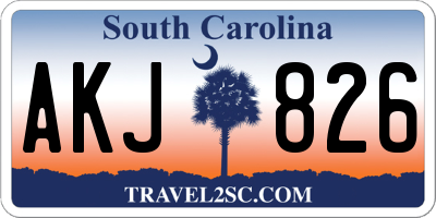 SC license plate AKJ826