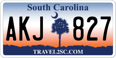 SC license plate AKJ827