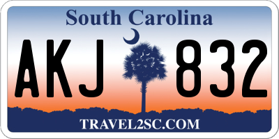 SC license plate AKJ832
