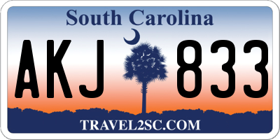 SC license plate AKJ833