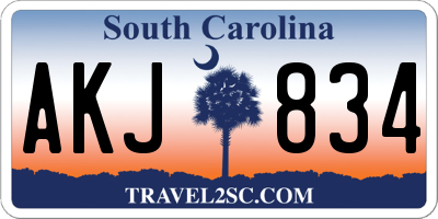 SC license plate AKJ834