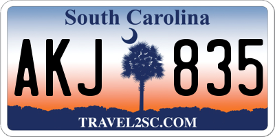 SC license plate AKJ835