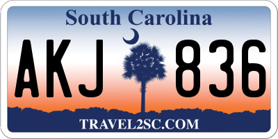 SC license plate AKJ836