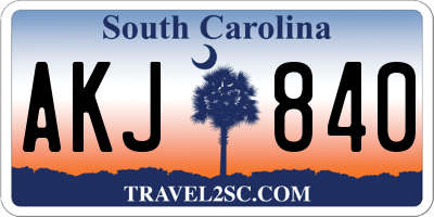 SC license plate AKJ840