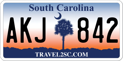 SC license plate AKJ842