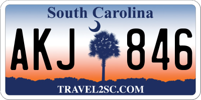 SC license plate AKJ846