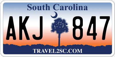 SC license plate AKJ847