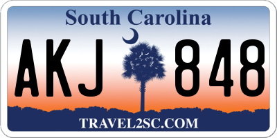 SC license plate AKJ848