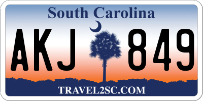 SC license plate AKJ849