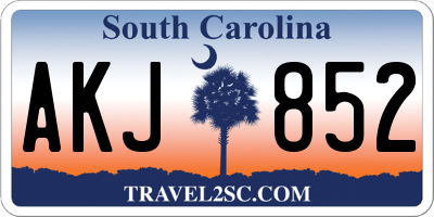 SC license plate AKJ852