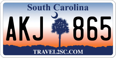 SC license plate AKJ865
