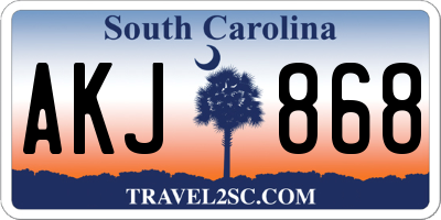 SC license plate AKJ868