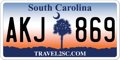 SC license plate AKJ869